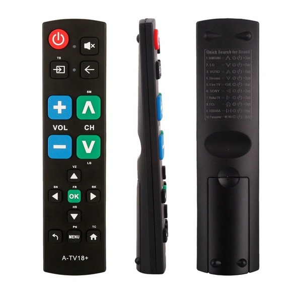 EZClicker Other - Big Button TV Remote for Seniors Universal Compatibility Easy to Use Black